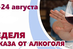 С 18 по 24 августа проходит Неделя отказа от алкоголя